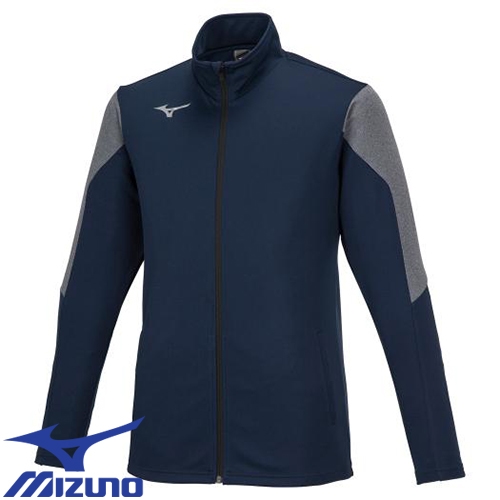 ◎商品名：ソフトニットジャケット ユニセックス◎メーカー：ミズノ（MIZUNO）◎品番：32MCA11614◎カラー：14：ネイビー×チャコール杢◎サイズ：2XL、3XL、L、M、S、XL、XS◎素材