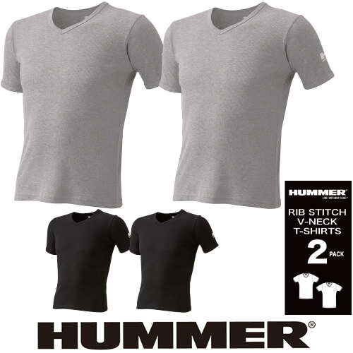 Tシャツ 半袖 HUMMER ハマー V首半袖リブＴシャツ 2枚組 904315 半袖Tシャツ