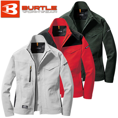 ◎商品名：ストレッチジャケット◎メーカー：バートル（BURTLE）◎品番：7301◎カラー：5.シルバー、98.カーディナル、14.ミルスグリーン◎サイズ：S、M、L、LL、3L、4L、5L◎素材：2