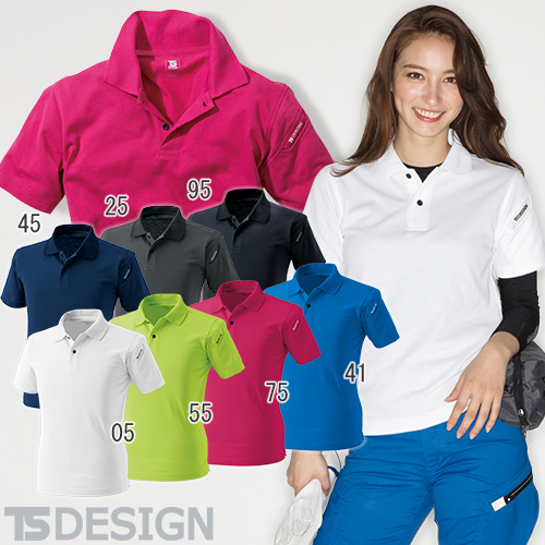 ◎商品名：ES ショートスリーブポロシャツ 制電JIS T8118適合品◎メーカー：TS Design(藤和)◎品番：4065◎カラー：05 ホワイト、25 チャコールグレー、41 ロイヤルブルー、4