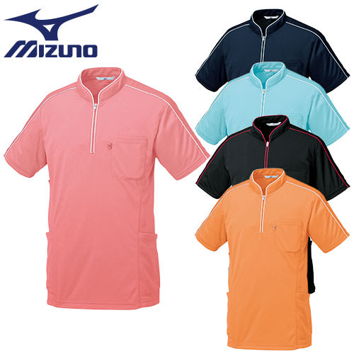 ◎商品名：ニットシャツ[兼用]◎メーカー：ミズノ（MIZUNO）◎品番：MZ-0170◎カラー：C-2 ピンク、C-4 オレンジ、C-10 ブラック、C-33 アクアスプラッシュ、C-50 ダークネイ