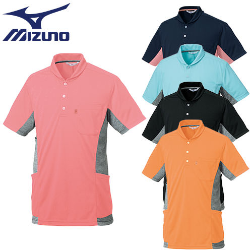 ◎商品名：ニットシャツ[兼用]◎メーカー：ミズノ（MIZUNO）◎品番：MZ-0171◎カラー：C-2 ピンク、C-4 オレンジ、C-10 ブラック、C-33 アクアスプラッシュ、C-50 ダークネイ