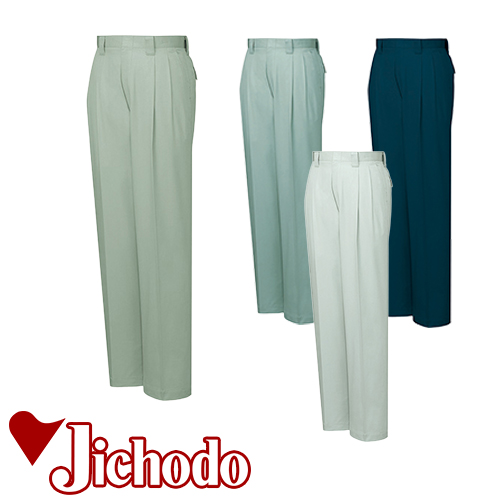 ◎商品名：ツータックパンツ◎メーカー：自重堂◎品番：46301◎カラー：039 アースグリーン、108 シルバースカイ、011 ネイビー、072 ミストグリーン◎サイズ：70、73、76、79、82、