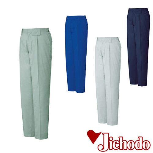 ◎商品名：ワンタックパンツ◎メーカー：自重堂◎品番：85601◎カラー：039 アースグリーン、036 シルバー、011 ネイビー、080 ロイヤルブルー◎サイズ：S、M、L、LL、EL、4L、5L◎