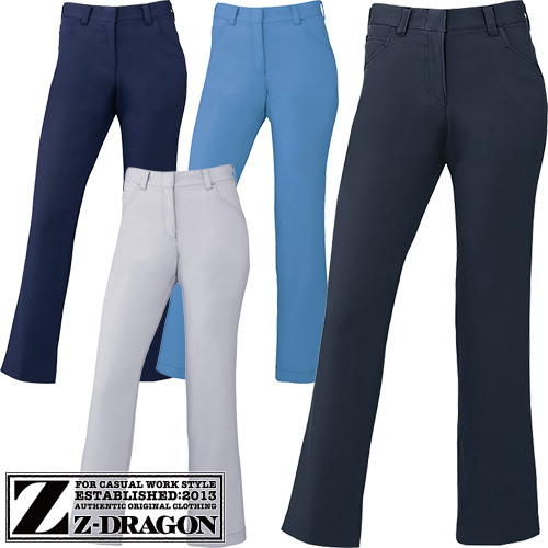 ◎商品名：Z-DRAGON 製品制電ストレッチレディースパンツ◎メーカー：自重堂◎品番：72006◎カラー：011 ネービー、025 ライトブルー、036 シルバー、131 シックブラック◎サイズ：5