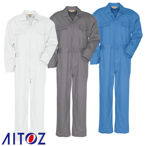 ◎商品名：ツナギ◎メーカー：アイトス（AITOZ）◎品番：AZ-500◎カラー：001ホワイト、004グレー、006ブルー◎サイズ：S、M、L、LL、3L、4L、5L、6L◎素材：カツラギ 綿100%