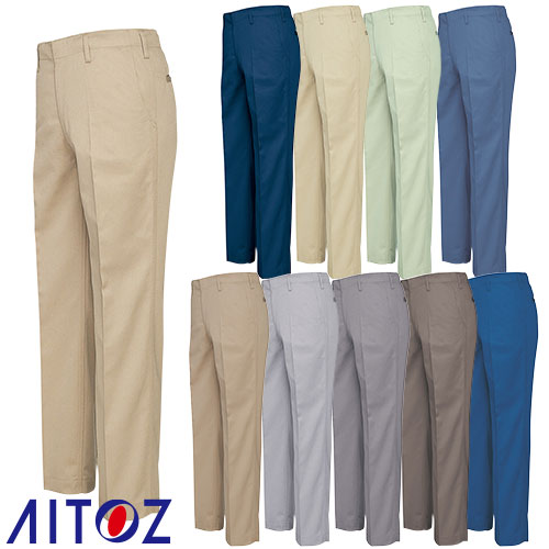 ◎商品名：ワークパンツ（ノータック）◎メーカー：アイトス（AITOZ）◎品番：AZ-622◎カラー：001アイボリー、002ベージュ、003シルバーグレー、004グレー、005ワサビ、006ブルー、0