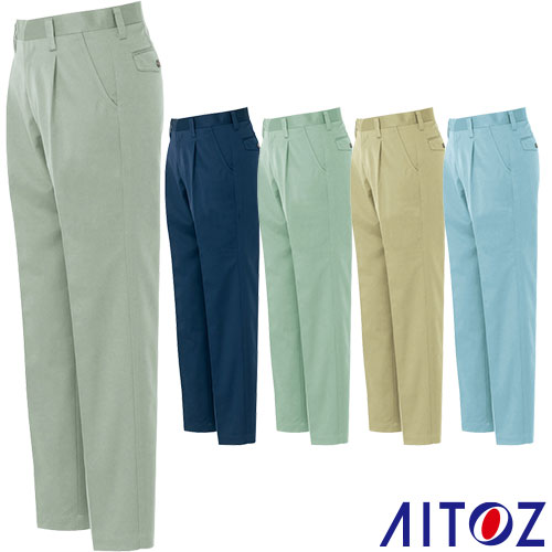 ◎商品名：ワークパンツ（1タック）◎メーカー：アイトス（AITOZ）◎品番：AZ-3220◎カラー：005アースグリーン、008ネイビー、015グリーン、019マスタード、072サファイアブルー◎サイ