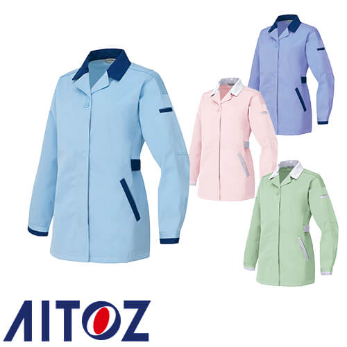 作業服 レディース 女性 AITOZ アイトス レディース長袖スモック AZ-6327 作業着 通年 秋冬