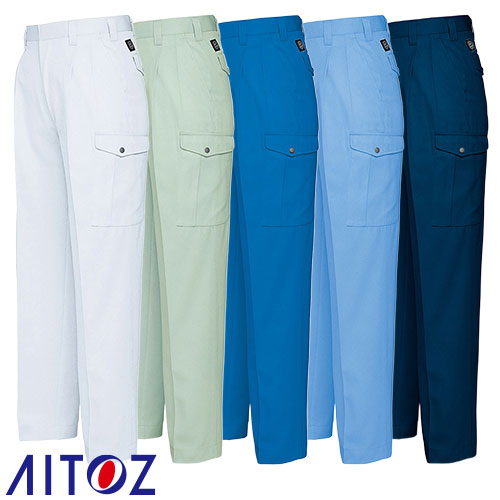◎商品名：カーゴパンツ（2タック）◎メーカー：アイトス（AITOZ）◎品番：AZ-6364◎カラー：003シルバーグレー、005アースグリーン、006ロイヤルブルー、007サックス、008ネイビー◎サ