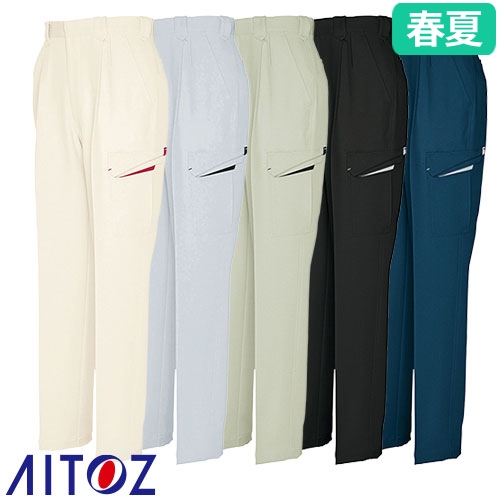 ◎商品名：カーゴパンツA（2タック）◎メーカー：アイトス（AITOZ）◎品番：AZ-6554◎カラー：002ベージュ×ワインレッド、003シルバーグレー×ブラック、005アースグリーン×ブラック、01