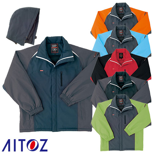 ◎商品名：防寒ショートコート◎メーカー：アイトス（AITOZ）◎品番：AZ-8471◎カラー：007サックス×チャコール、008チャコール×ネイビー、009ブラック×レッド、010チャコール×ブラック