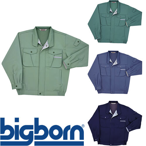 ◎商品名：ジャケット◎メーカー：ビッグボーン◎品番：1386◎カラー：23 スプレーグリーン、25 ミストグリーン、54 ブルーグレー、56 ネイビー◎サイズ：S、M、L、LL、EL、4L、5L◎規格