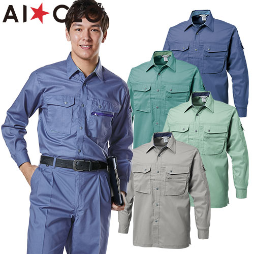 ◎商品名：長袖シャツ◎メーカー：三愛◎品番：884◎カラー：02 パールグレー、13 アースグリーン、24 エメラルドグリーン、25 パープル◎サイズ：S、M、L、LL、3L、4L、5L◎規格：制電J