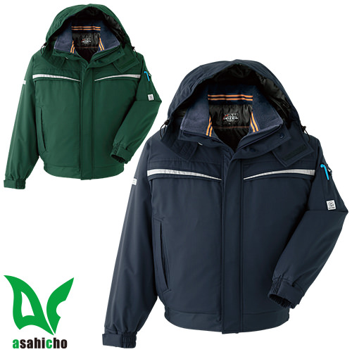 ◎商品名：ブルゾン◎メーカー：Asahicho◎品番：E61000◎カラー：7 ネイビー、17 グリーン◎サイズ：S、M、L、LL、3L、4L、5L、6L◎規格：エコマーク◎素材：表地：ポリエステル1