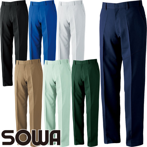 ◎商品名：スラックス(レディース)◎メーカー：桑和(SOWA)◎品番：969◎カラー：1.ネイビー、4.ブラック、8.ブルー、22.シルバーグレー、87.ライトブラウン、107.モスグリーン、109.