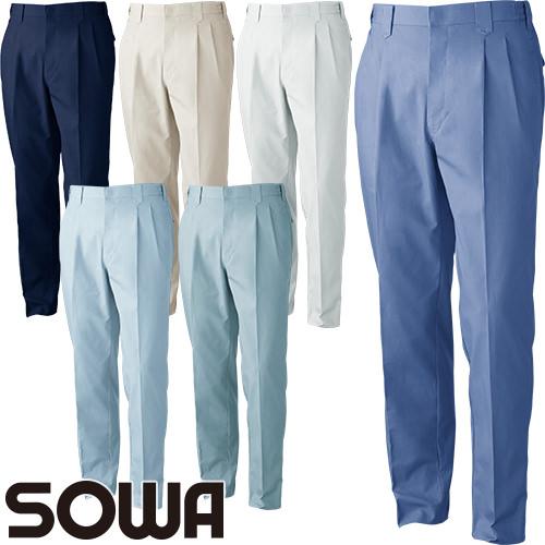 ◎商品名：ツータックスラックス◎メーカー：桑和(SOWA)◎品番：539◎カラー：1.ネイビー、5.アイボリー、22.シルバーグレー、54.インディゴ、107.モスグリーン、208.ミストブルー◎サイ