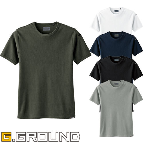 ◎商品名：G.GROUND 半袖Tシャツ◎メーカー：桑和(SOWA)◎品番：50713◎カラー：0.ホワイト、1.ネイビー、4.ブラック、7.グレー、82.アーミー◎サイズ：S、M、L、LL、3L、4