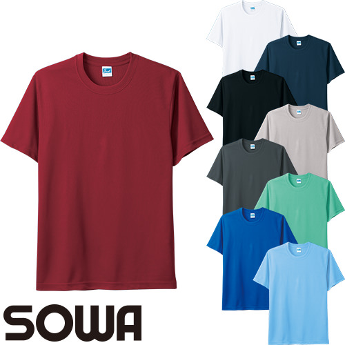 ◎商品名：半袖Tシャツ◎メーカー：桑和(SOWA)◎品番：50123◎カラー：0.ホワイト、1.ネイビー、4.ブラック、22.シルバーグレー、23.チャコールグレー、43.レッド、101.ミントグリー