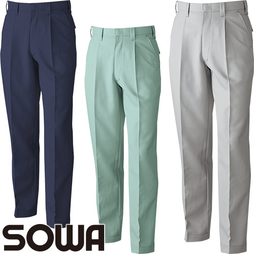 ◎商品名：Absolute GEAR ワンタックスラックス◎メーカー：桑和(SOWA)◎品番：9779◎カラー：1.ネイビー、7.グレー、107.モスグリーン◎サイズ：70、73、76、79、82、8