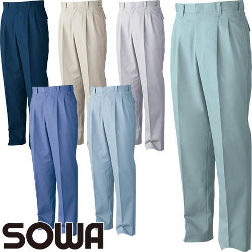 ◎商品名：ツータックスラックス◎メーカー：桑和(SOWA)◎品番：5339◎カラー：1.ネイビー、5.アイボリー、22.シルバーグレー、54.インディゴ、107.モスグリーン、208.ミストブル◎サイ