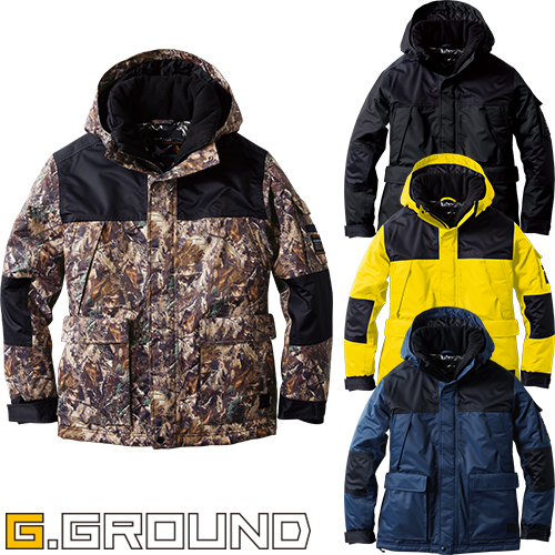 ◎商品名：G.GROUND 防水防寒ブルゾン◎メーカー：桑和(SOWA)◎品番：7114-00◎カラー：4.ブラック、73.イエロー、203.ロイヤルブルー、512.リアルツリーカモ◎サイズ：S、M、
