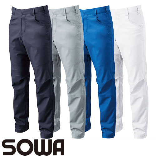 ◎商品名：防汚ストレッチスラックスパンツ◎メーカー：桑和(SOWA)◎品番：5048-09◎カラー：1.ネイビー、7.グレー、22.シルバーグレー、203.ロイヤルブルー◎サイズ：GS、GM、GL、G