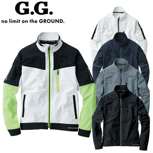 ◎商品名：長袖ブルゾン◎メーカー：桑和(SOWA)◎品番：8018-00、8018-10◎カラー：4.ブラック、7.グレー、108.ライトグリーン、1.ネイビー、22.シルバーグレー◎サイズ：S、M、