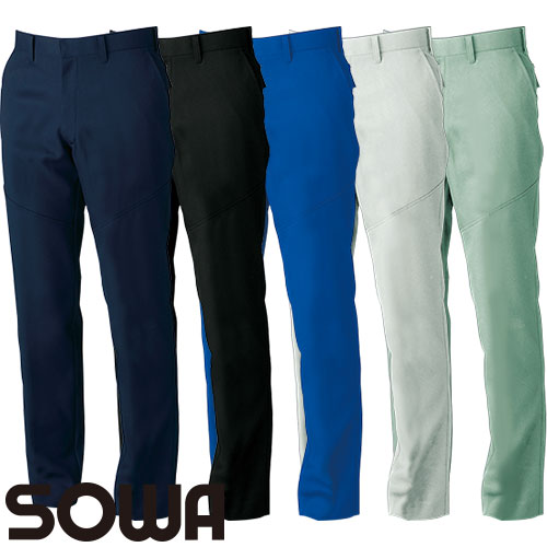 ◎商品名：スラックス（ノータック・脇ゴム）◎メーカー：桑和(SOWA)◎品番：9669-99◎カラー：1 ネイビー、4 ブラック、8 ブルー、22 シルバーグレー、107 モスグリーン◎サイズ：GS、