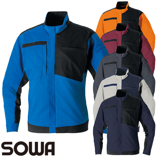 ◎商品名：長袖ブルゾン◎メーカー：桑和(SOWA)◎品番：9528-00◎カラー：1 ネイビー、22 シルバーグレー、23 チャコールグレー、64 ボルドー、74 オレンジ、203 ロイヤルブルー◎サ