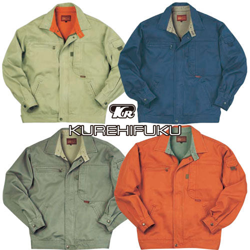◎商品名：長袖ブルゾン◎メーカー：クレヒフク(KURE)◎品番：282◎カラー：11 カーキ、31 ネイビー、62 オリーブ、72 オレンジ◎サイズ：S、M、L、LL、EL、4L、5L◎素材：チノクロ