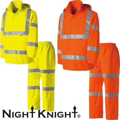 ◎商品名：Night Knight 高視認性安全レインスーツ◎メーカー：タカヤ商事(TAKAYA)◎品番：TU-NP40◎カラー：07.イエロー、31.オレンジ◎サイズ：S、M、L、LL、3L、4L、