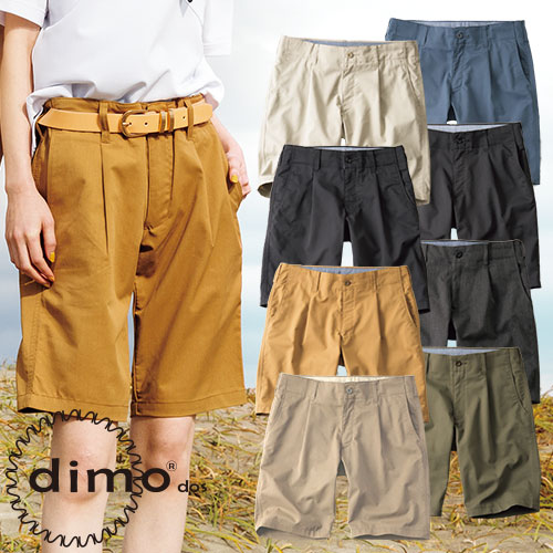 ◎商品名：ワンタックワイドサマーショートパンツ◎メーカー：dimo(ディモ)◎品番：D5110TS◎カラー：40.カーキ、41.ディープネイビー、44.サンドベージュ、45.オリーブ、53.チャコール