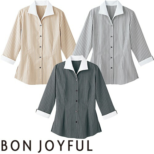 ◎商品名：七分袖イタリアンカラーシャツ◎メーカー：ボンユニ(BONUNI)◎品番：24203-71、24203-92、24203-98◎カラー：71.ベージュ、92.ライトグレー、98.ダークグレー◎