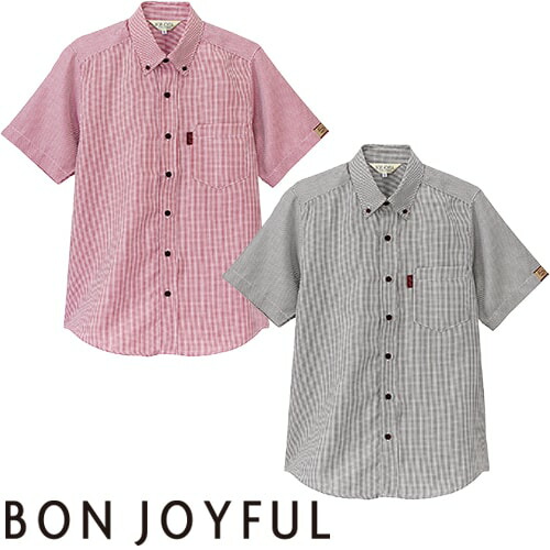 ◎商品名：半袖ボタンダウンシャツ◎メーカー：ボンユニ(BONUNI)◎品番：33303-28、33303-99◎カラー：28.赤、99.黒◎サイズ：SS、S、M、L、LL、3L◎素材：ウィンカーチェッ
