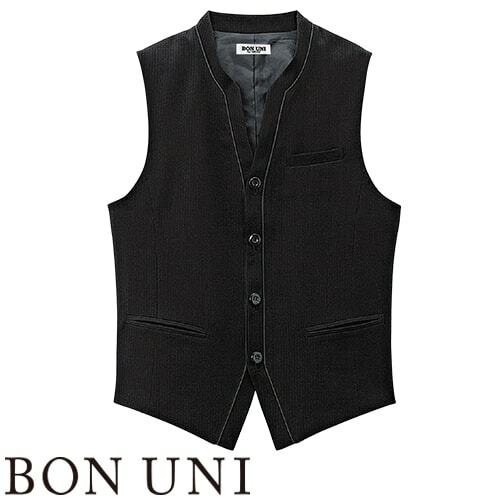 ◎商品名：ベスト◎メーカー：ボンユニ(BONUNI)◎品番：15118-99◎カラー：99.黒◎サイズ：M、L、LL、3L◎素材：中空糸ストライプウール ポリエステル75％・毛25％◎機能：ストレッチ