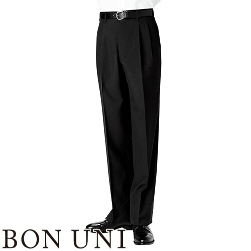 ◎商品名：ツータックスラックス◎メーカー：ボンユニ(BONUNI)◎品番：01120-09◎カラー：09.黒◎サイズ：70、73、76、79、82、85、88、91、94、97、100◎素材：トロピカ