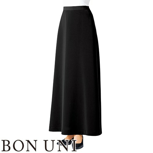 ◎商品名：ロングスカート◎メーカー：ボンユニ(BONUNI)◎品番：12224-99◎カラー：99.黒◎サイズ：7号、9号、11号、13号、15号◎素材：ノルディス朱子 ポリエステル100％◎機能：ス