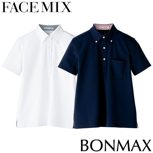 ◎商品名：レディス吸水速乾ポロシャツ（チェック）◎メーカー：FACEMIX◎品番：FB4017L◎カラー：8.ネイビー、15.ホワイト◎サイズ：S、M、L、LL、3L◎素材：コンフォートセンサー（ポリ
