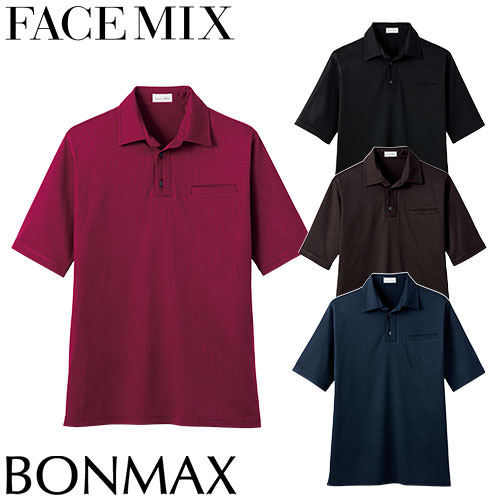 ◎商品名：和ニットポロシャツ（付替前立て仕様）◎メーカー：FACEMIX◎品番：FB4532U◎カラー：3.ワイン、5.ブラウン、8.ネイビー、16.ブラック◎サイズ：SS、S、M、L、LL、3L、4