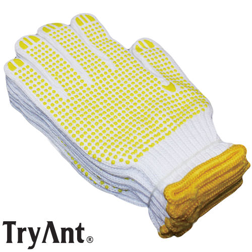 ◎商品名：滑り止め手袋 握ボツ 5双組×10セット◎メーカー：Try Ant(トライアント)◎品番：#KT-126◎素材：手袋：綿100%、滑り止め：ポリ塩化ビニル◎仕様：10ゲージ◎商品説明：すべり