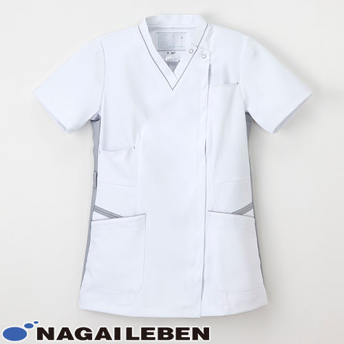 ◎商品名：女子スクラブ◎メーカー：ナガイレーベン◎品番：FT-4627◎カラー：90.Tシルバーグレー◎サイズ：S、M、L、LL、EL◎商品説明：特殊断面フルダル糸を使用し、高い防透け性能と吸汗速乾性