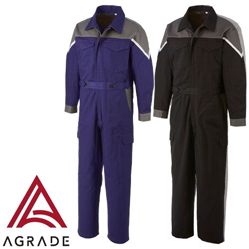 ◎商品名：ツートン長袖ツナギ服◎メーカー：アサヒ産業◎品番：CA9000◎カラー：002 グレー×ネイビー、007 グレー×ブラック◎サイズ：S、M、L、LL、3L、4L、5L◎素材：綿100%目付量