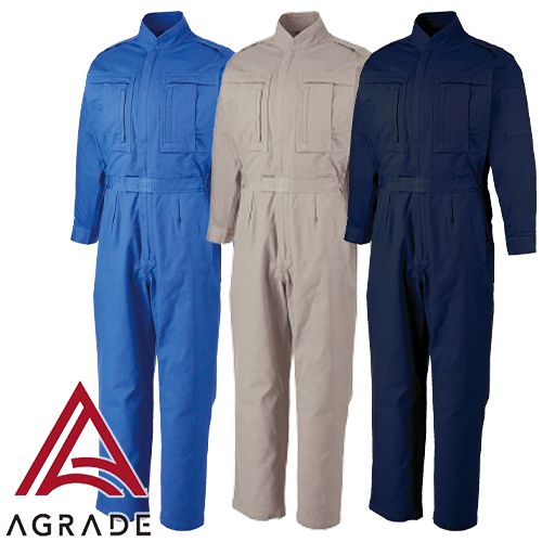 ◎商品名：長袖ツナギ服◎メーカー：アサヒ産業◎品番：CA8600◎カラー：002 ブルー、003 グレー、009 ネイビー◎サイズ：S、M、L、LL、3L、4L、5L◎素材：綿100%目付量260g/