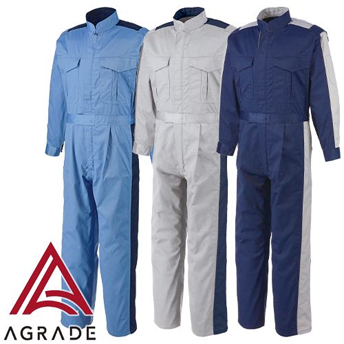 ◎商品名：長袖ツナギ服◎メーカー：アサヒ産業◎品番：CA8800◎カラー：002 ブルー、003 グレー、009 ネイビー◎サイズ：S、M、L、LL、3L、4L、5L◎素材：綿65%・ポリエステル35