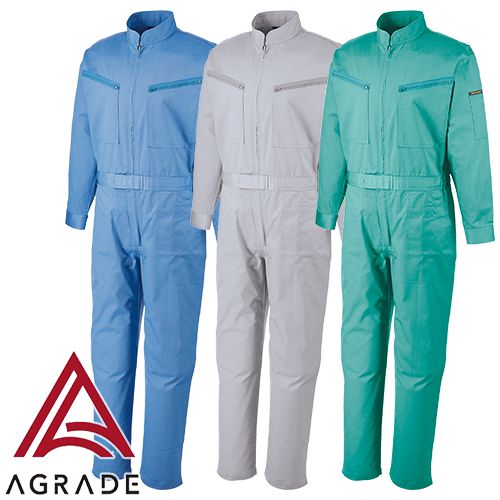 ◎商品名：長袖ツナギ服◎メーカー：アサヒ産業◎品番：SA1300◎カラー：002 ブルー、003 グレー、005 グリーン◎サイズ：S、M、L、LL、3L、4L、5L◎素材：綿50%・ポリエステル50