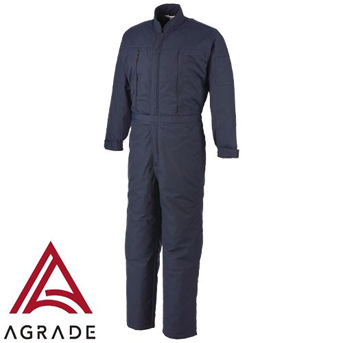 ◎商品名：防寒ツナギ服◎メーカー：アサヒ産業◎品番：WJ1◎カラー： ネイビー◎サイズ：M、L、LL、3L、4L、5L◎素材：表地/綿65%・ポリエステル35%裏地・中綿/ポリエステル100%目付量1