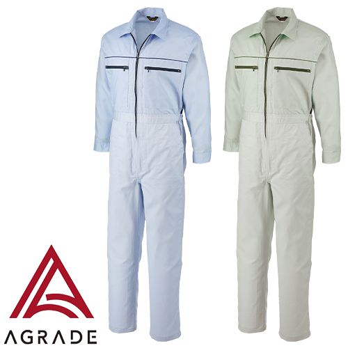 ◎商品名：長袖ツナギ服◎メーカー：アサヒ産業◎品番：220◎カラー：012 サックス、015 アースグリーン◎サイズ：S、M、L、LL、3L、4L、5L◎素材：上/ポリエステル65%・綿35%下/綿7