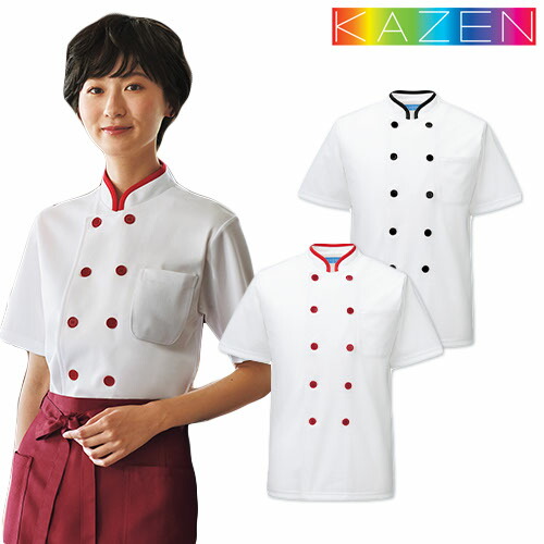 ◎商品名：トリコットシャツ◎メーカー：KAZEN(カゼン)◎品番：632-15、632-17◎カラー：15 ホワイト×ブラック、17 ホワイト×レッド◎サイズ：SS、S、M、L、LL、3L、4L◎素材