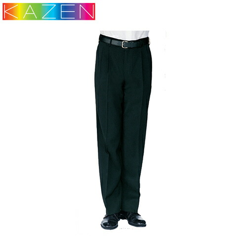 ◎商品名：男子スラックス◎メーカー：KAZEN(カゼン)◎品番：APK4054◎カラー：ブラック◎サイズ：W70、W73、W76、W79、W82、W85、W88、W91、W95、W100、W105、W